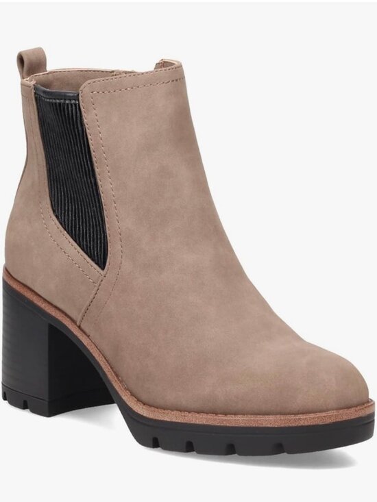 Naturalizer Tan Suede Block Heel Water Repellant Chelsea Boots Women's Size 8M - Picture 1 of 11